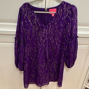 Lilly Pulitzer Cleme Long Sleeve Silk Blend dress